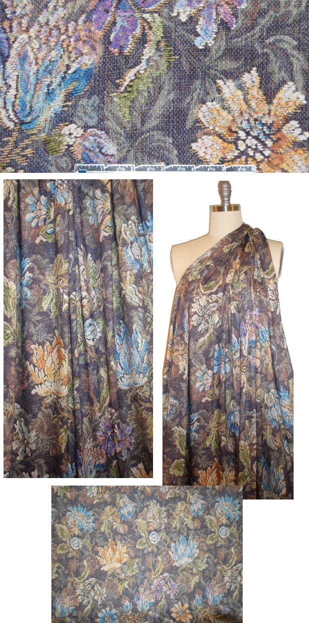 Italian digital rayon/lycra knit - vintage tapestry .875 yds