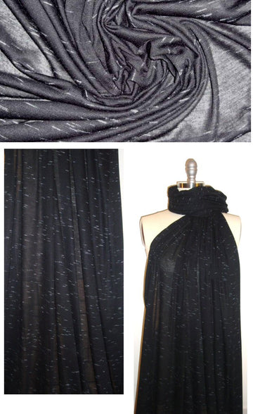 0yako black/silvery gray slubby featherweight sweater knit