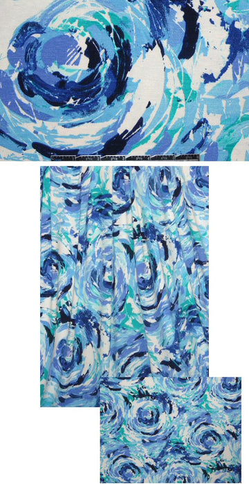 Italian whirlpool blues rayon/lycra knit 2 yds
