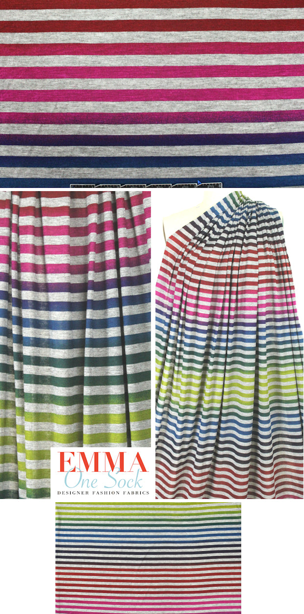 CA designer ombre magenta/kiwi/teal striped knit