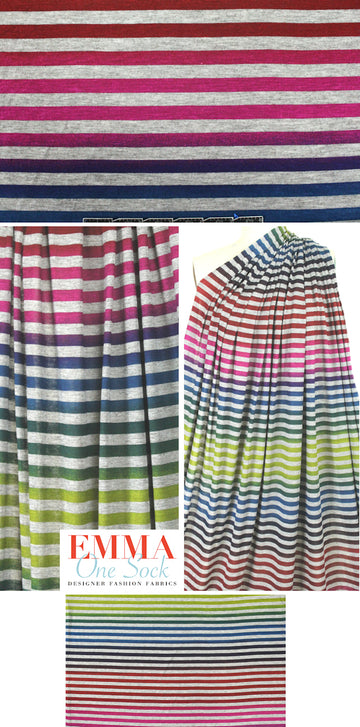 CA designer ombre magenta/kiwi/teal striped knit