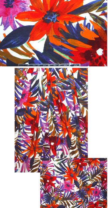 Italian vivid garden rayon/lycra knit 1.33 yd