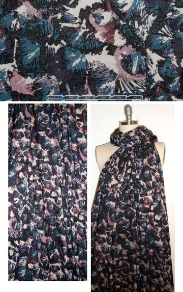 Katharine K!dd muted tone floral rayon/lycra knit 1.66 yd