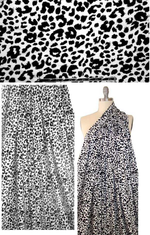 CA designer black/white cheetah rayon/lycra knit