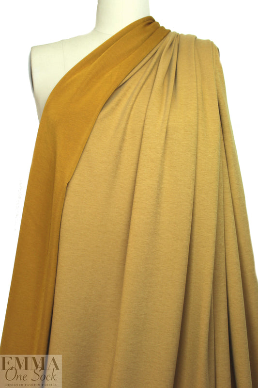 famous designer viscose double-sided knit - butterscotch