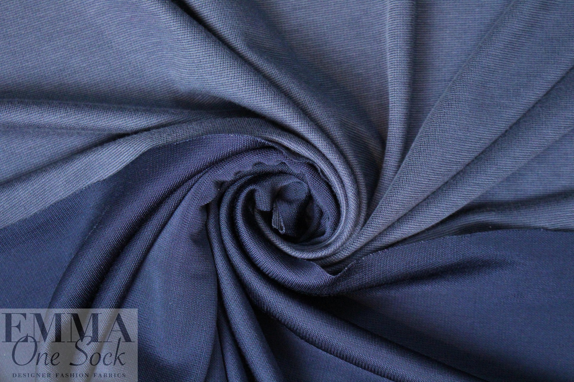 famous designer viscose double-sided knit - navy