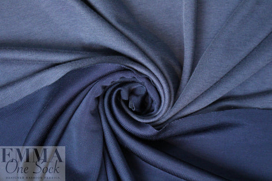 famous designer viscose double-sided knit - navy