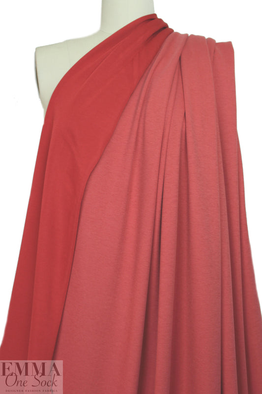 famous designer viscose double-sided knit - red