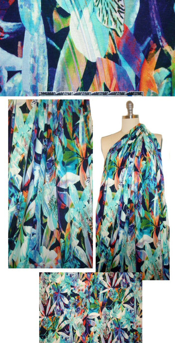 Italian flowery paradise viscose/lycra knit