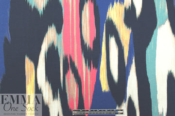 Italian digital viscose knit - 'ikat' abstract 1.375 yds