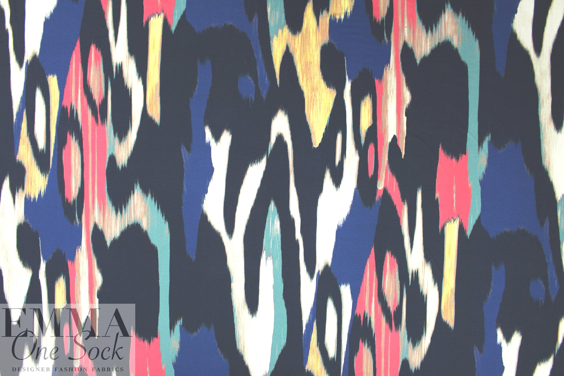 Italian digital viscose knit - 'ikat' abstract 1.375 yds
