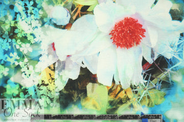 Italian floral foto fantasy viscose/lycra knit 2 yd