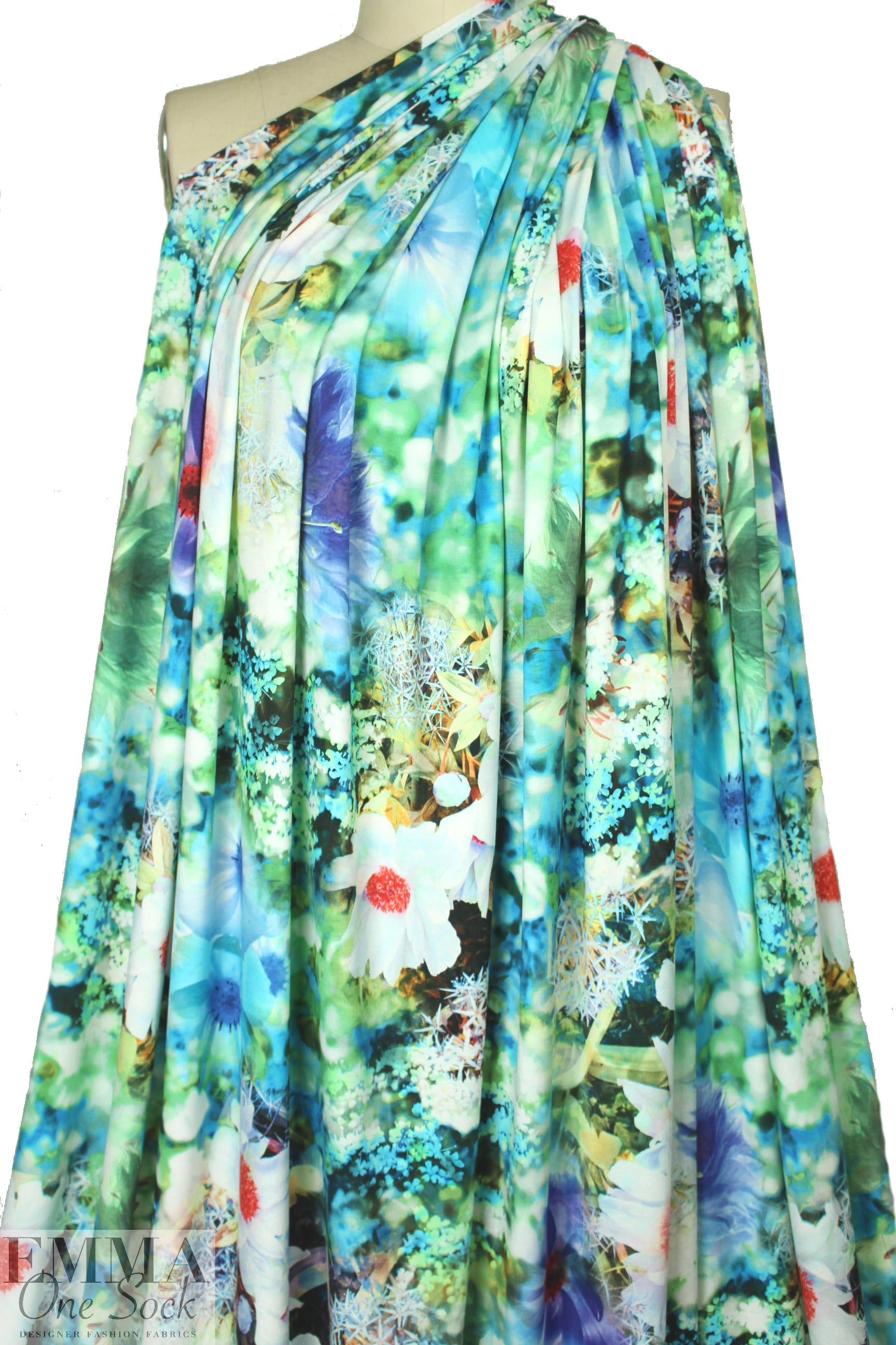 Italian floral foto fantasy viscose/lycra knit