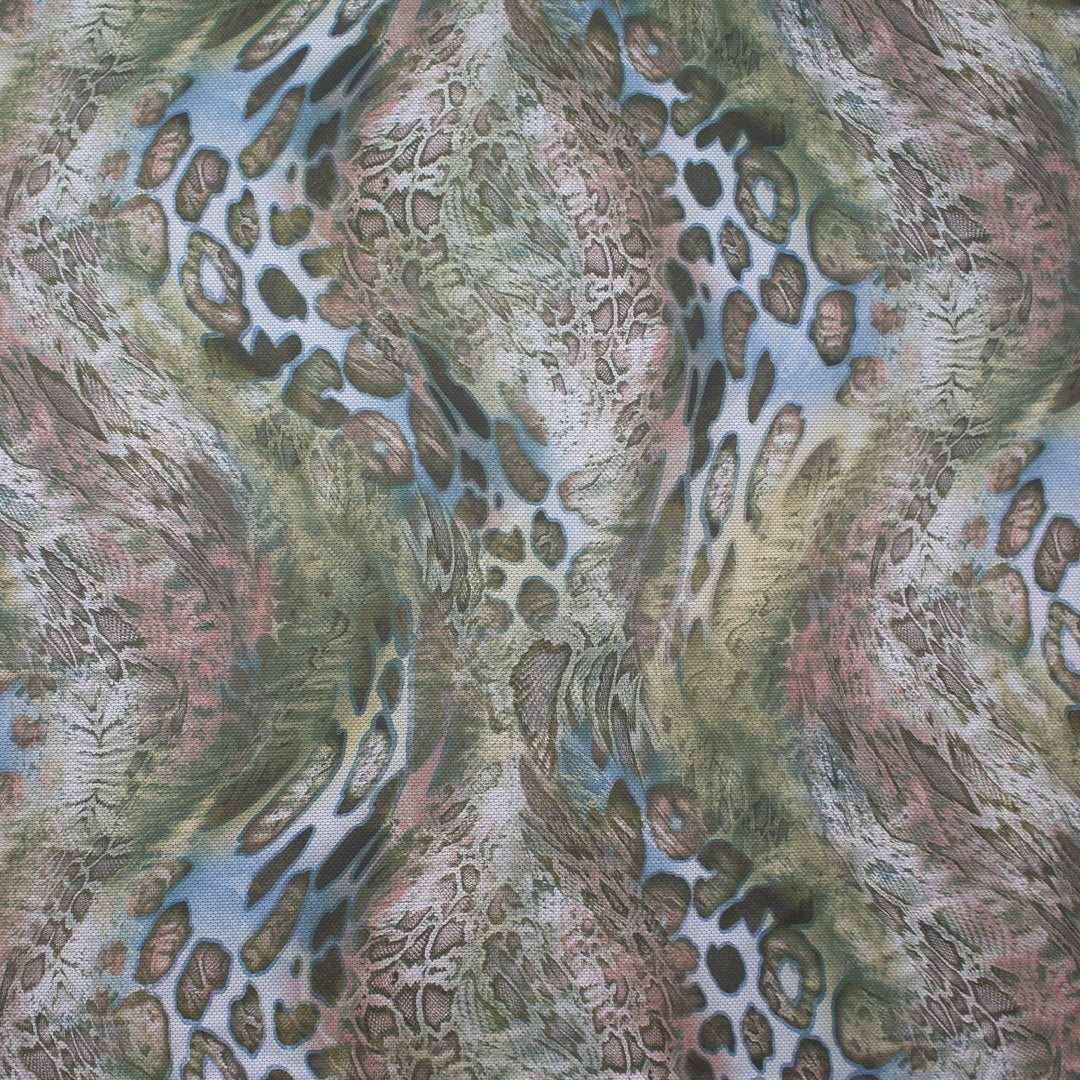 French stylized python printed novelty knit