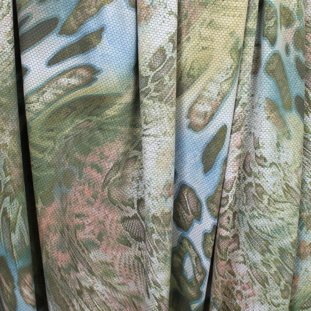 French stylized python printed novelty knit