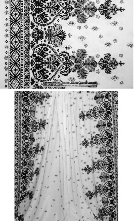 CA designer black/white double border cotton knit