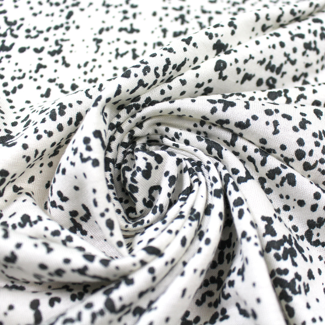 French deadstock 'dotted hatch' lightweight viscose knit 1.75 yd