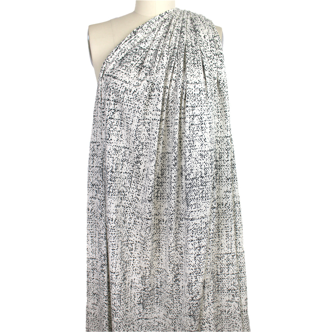 French deadstock 'dotted hatch' lightweight viscose knit 1.5 yds