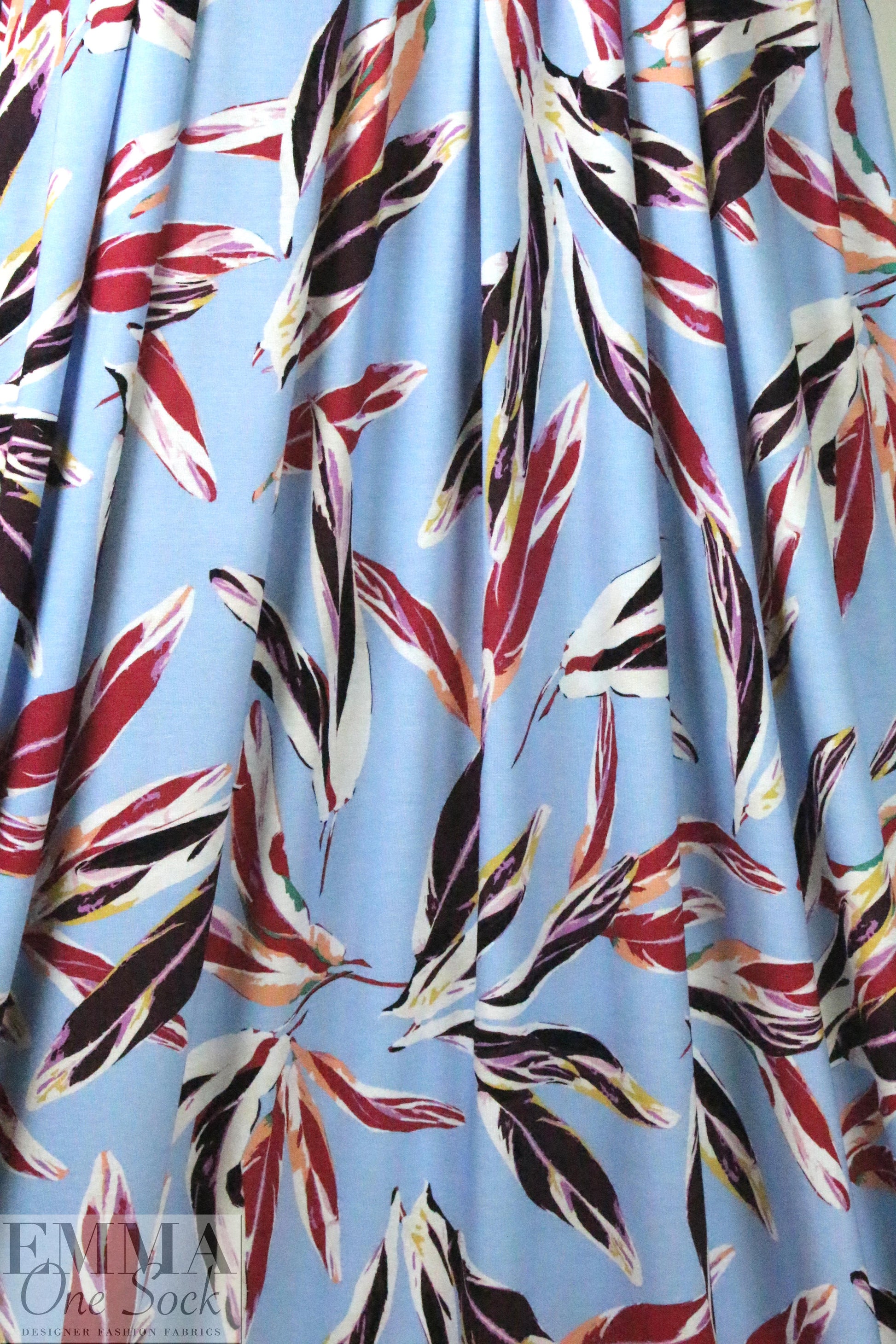 German mill digital viscose knit - plumage 1.625 yds