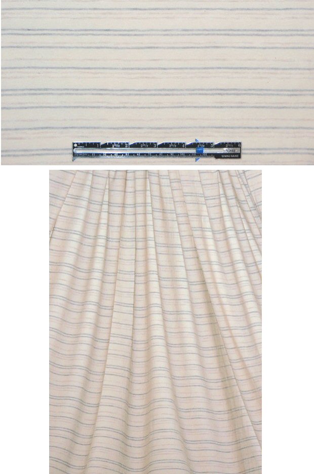 CA designer #2 cotton natural/gray stripe knit .75 yds