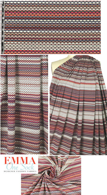 NY designer yarn dye knit - plum/brick/denim