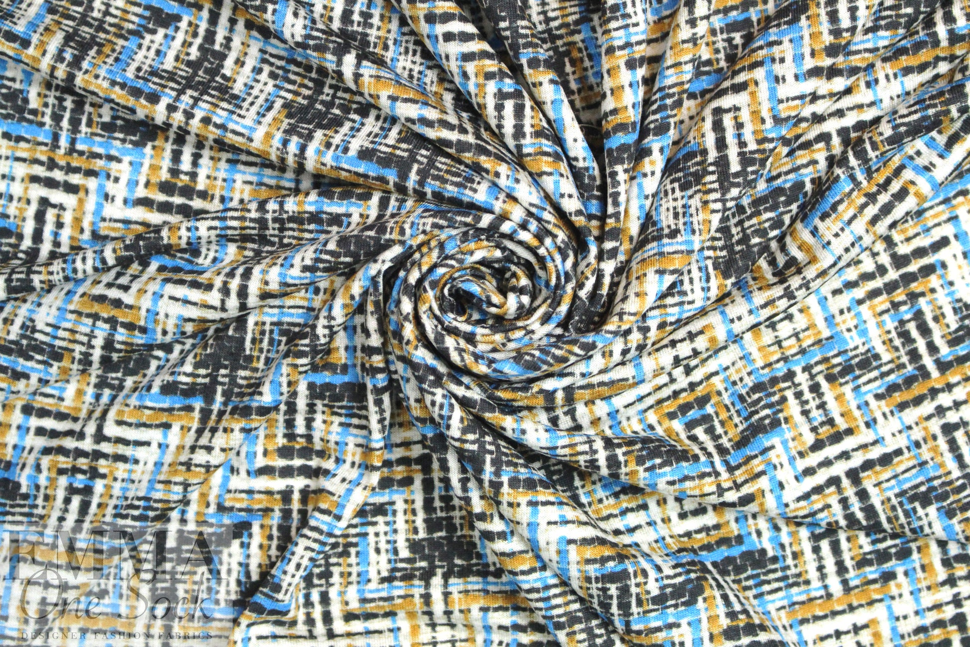Italian basketweave graphic viscose/lycra knit 1.5 yd