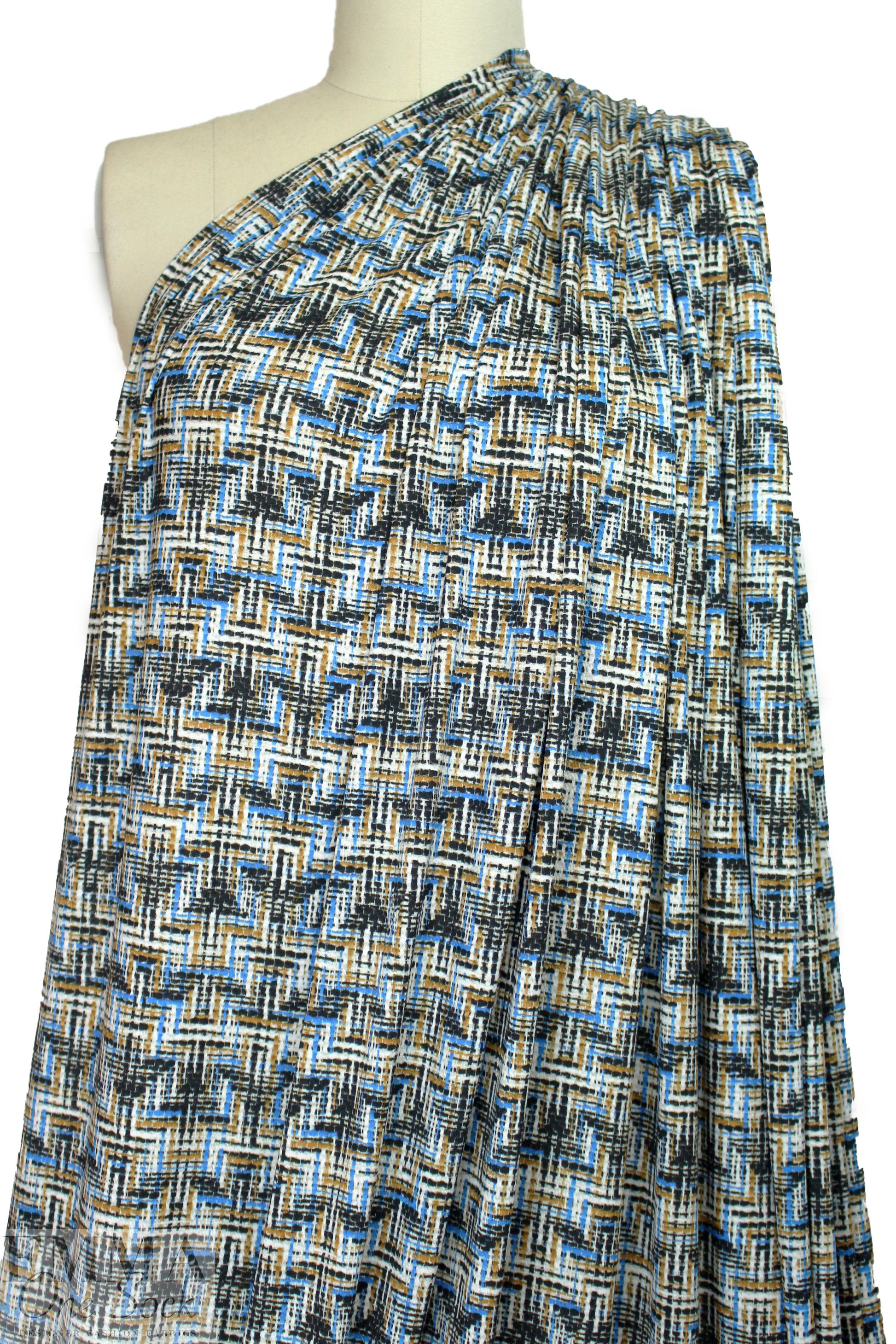 Italian basketweave graphic viscose/lycra knit 1.5 yd