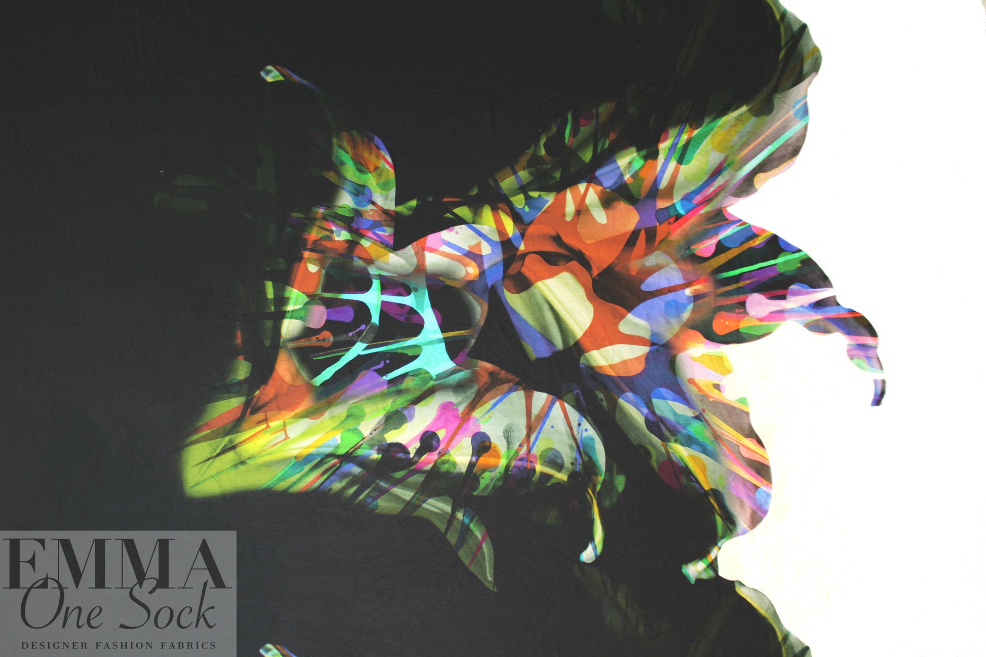 NY designer digital viscose panel knit - abstract art