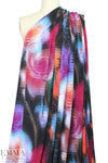 NY designer pointillistic floral poly/lycra knit 1.375 yd