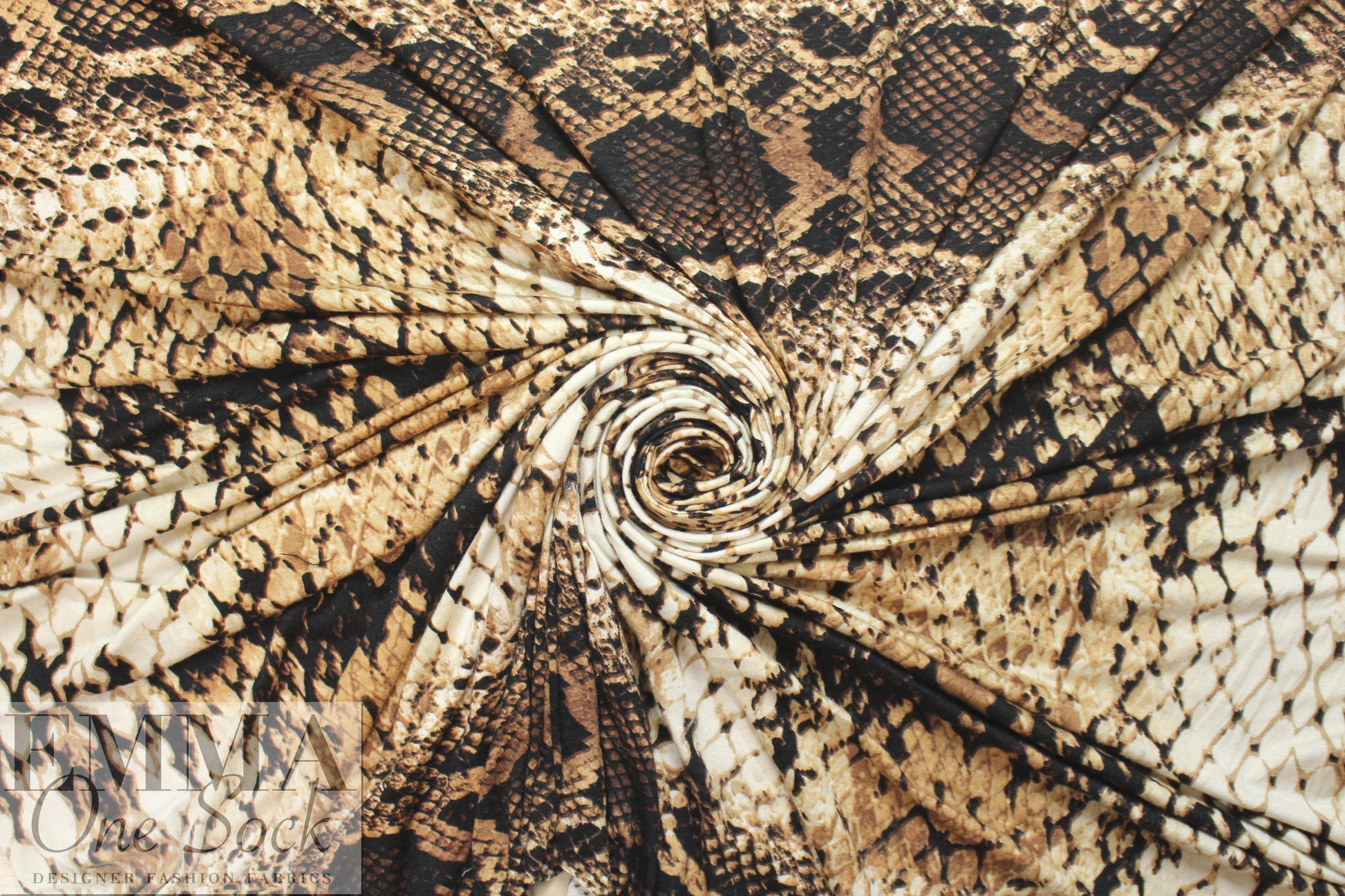 NY designer digital viscose knit panel - 'reptile repartee' 1.625 yd