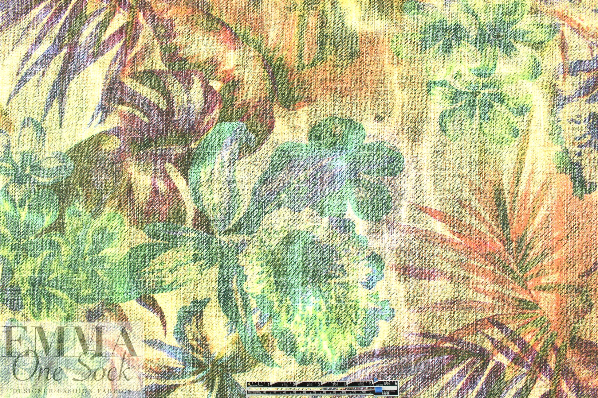 NY designer faux-textured floral poly/lycra knit