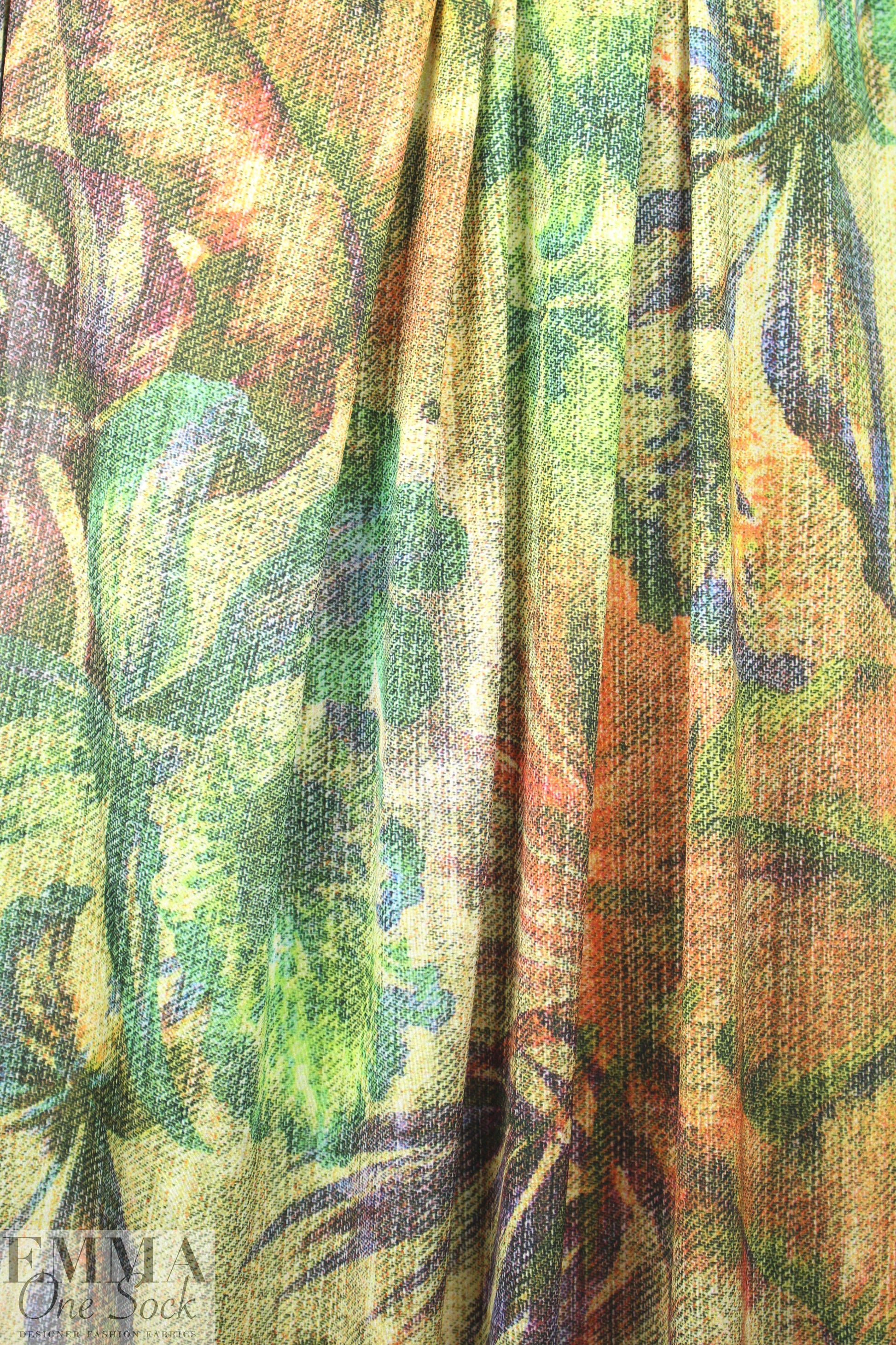 NY designer faux-textured floral poly/lycra knit .875 yds