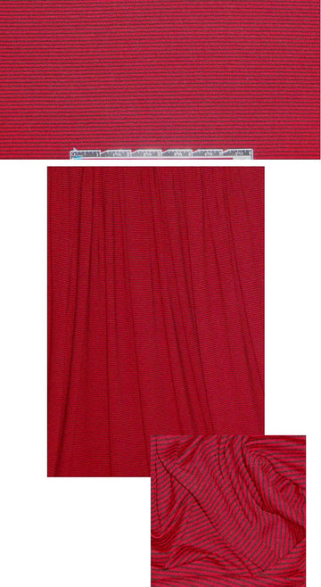 NY designer red/midnight mini stripe knit