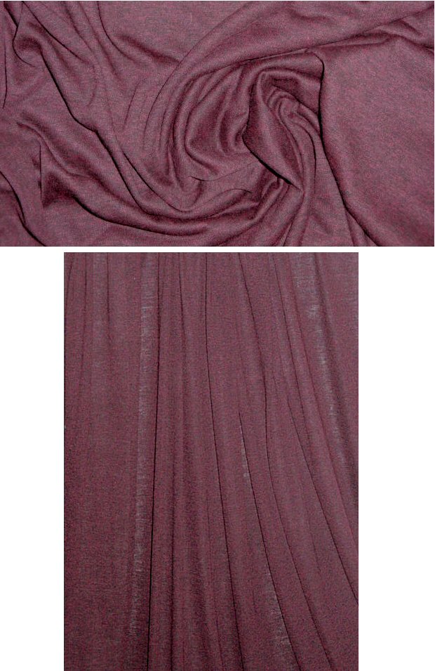 St. John featherweight rayon knit - wine heather 1.125 yds