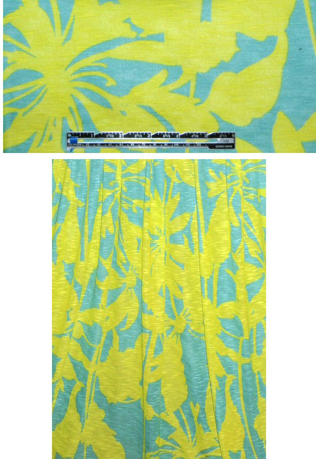 St. John silhouette floral slub knit - spring/teal