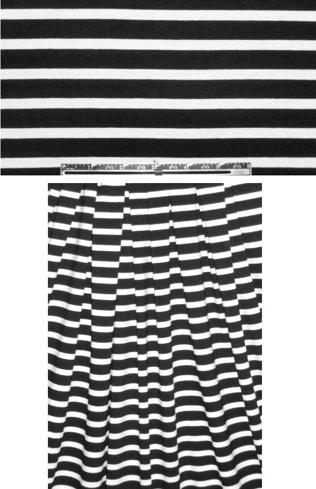 E!leen F!sher black white med. stripe rayon/lycra knit