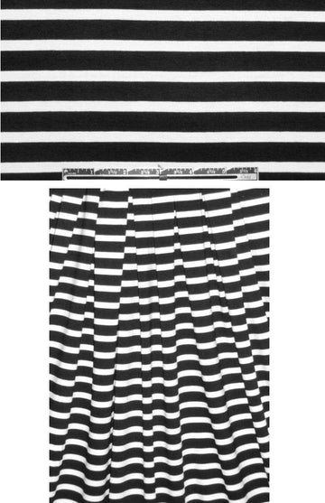 E!leen F!sher black white med. stripe rayon/lycra knit 1.66 yds