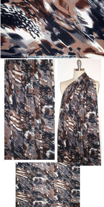 NY designer earthtones abstract sweatery knit 2 yds