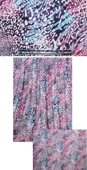 designer red-violet/sky animal sweatery soft knit .875 yds