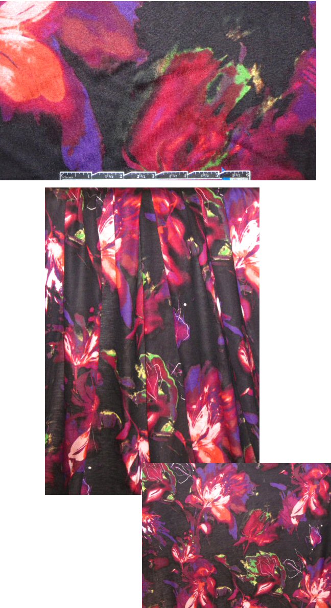 NY designer painterly floral no.2 r/l knit