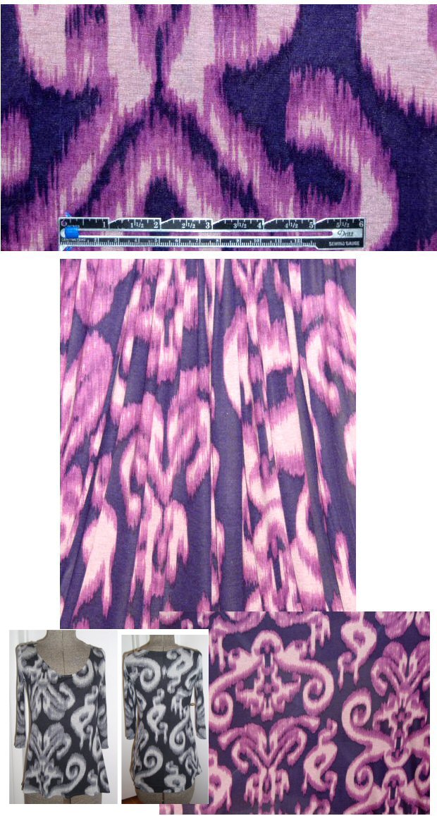 St. John magnified ikat rayon/lycra knit - plum 1.9 yd