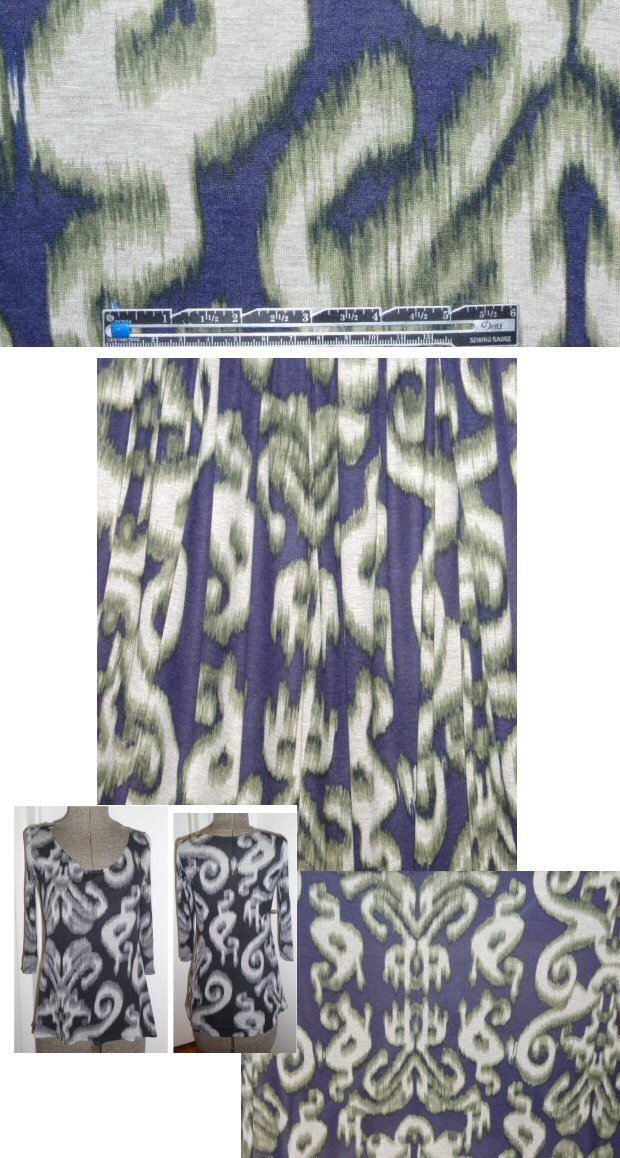St. John magnified ikat rayon/lycra knit - indigo