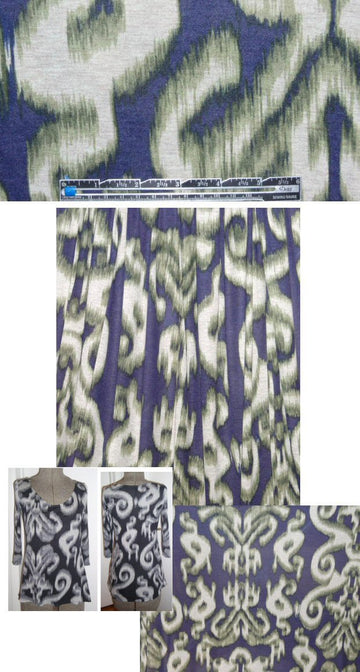 St. John magnified ikat rayon/lycra knit - indigo
