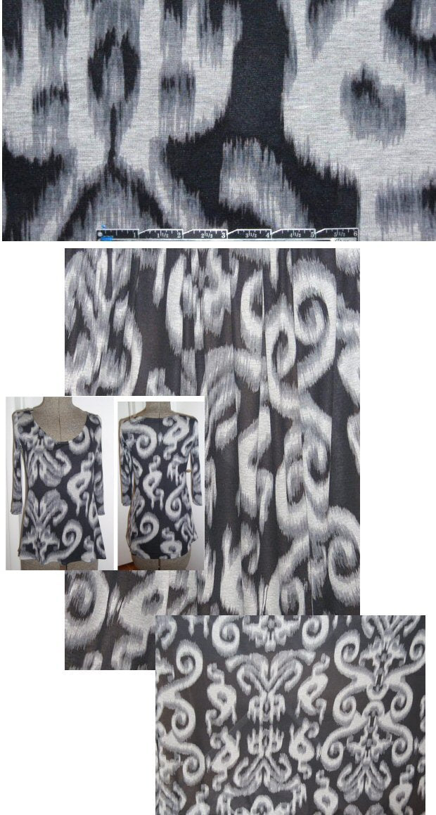 St. John magnified ikat rayon/lycra knit - gray 1.66 yd