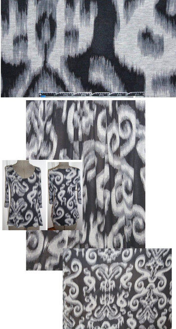 St. John magnified ikat rayon/lycra knit - gray 1.66 yd