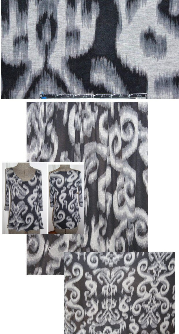 St. John magnified ikat rayon/lycra knit - gray