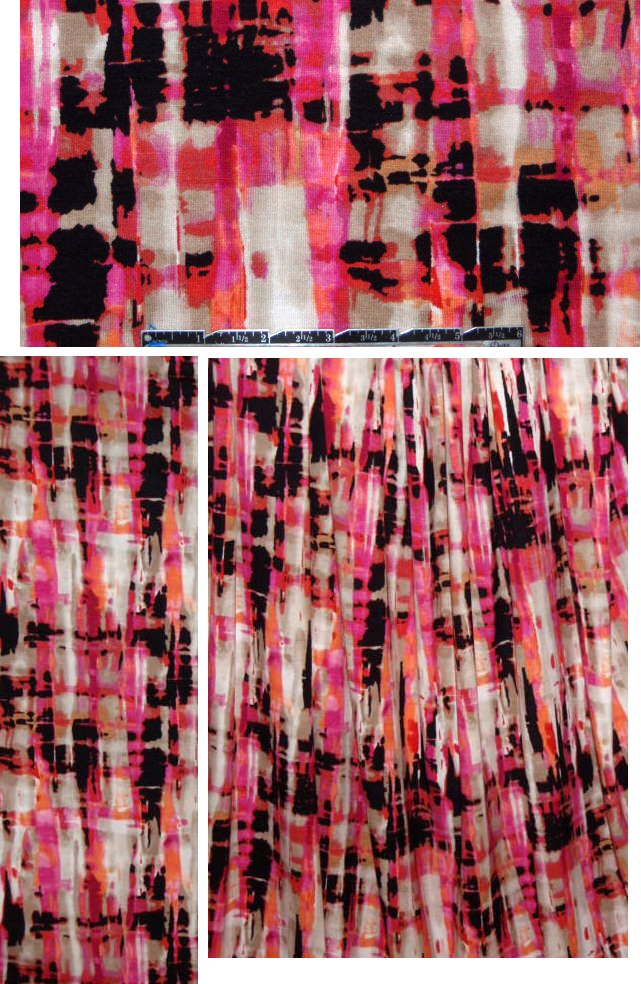 designer pink crosshatch abstract rayon/lycra knit 1.875 yds