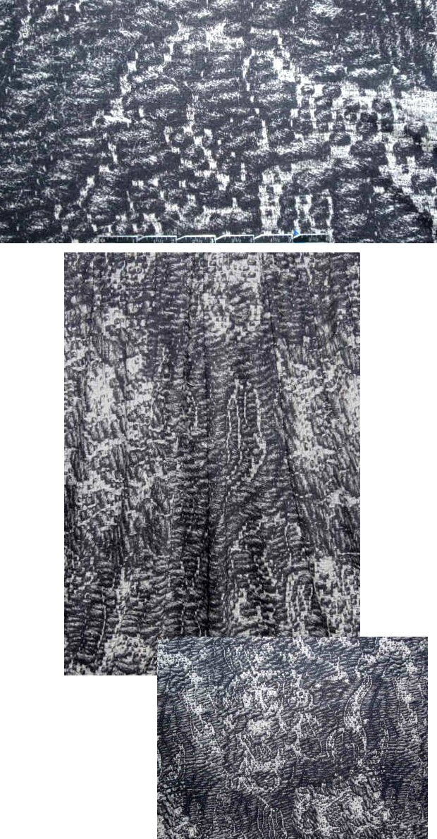 The0ry newsprint tones abstract rayon/lyc knit 1.875 yd
