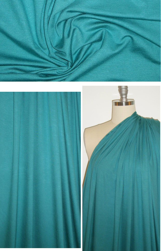 St. John teal lightweight rayon/lycra knit