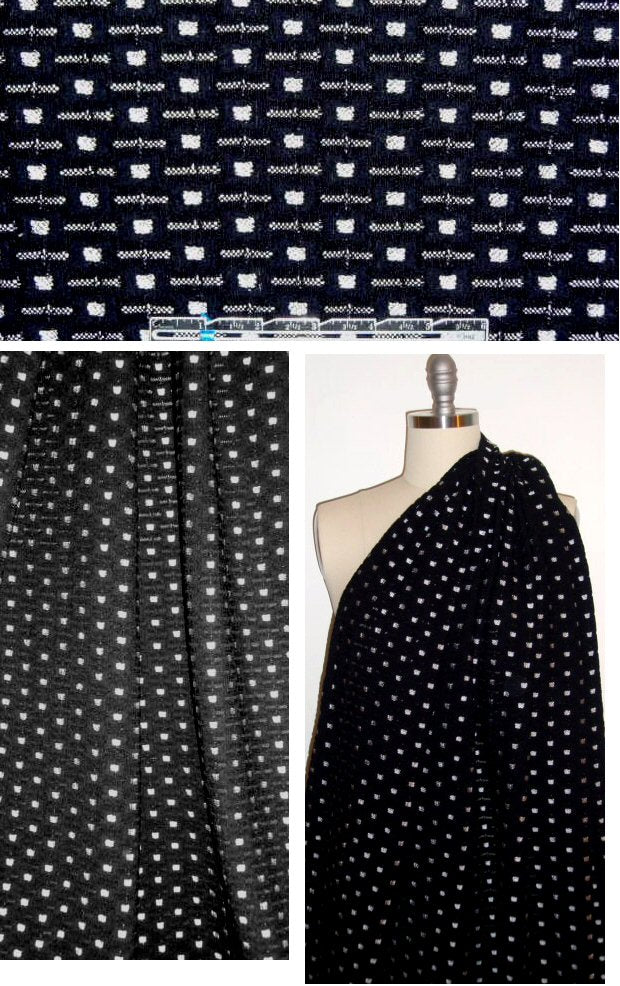 Pr@da fancy graphic squared black/silver novelty knit